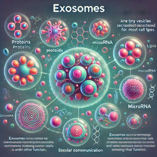 Exosomes contribute to anti-aging, including cellular communication, tissue repair, inflammation reduction, and oxidative stress mitigation.